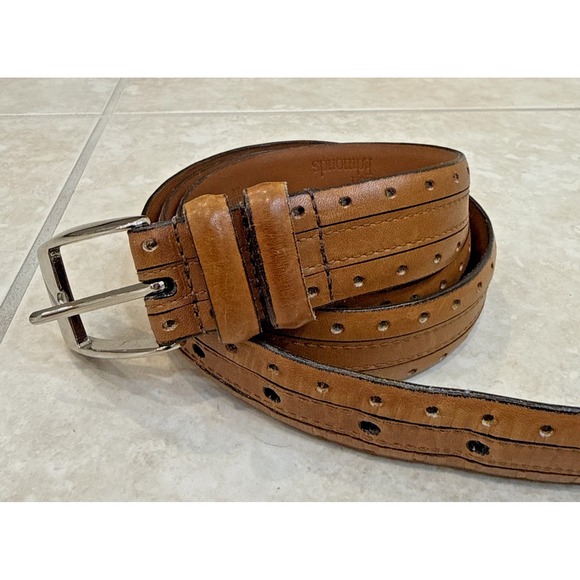 Allen Edmonds Other - Allen Edmonds Italian Calfskin Leather Belt 44/110 Brown Perforated USA Brass 1"
